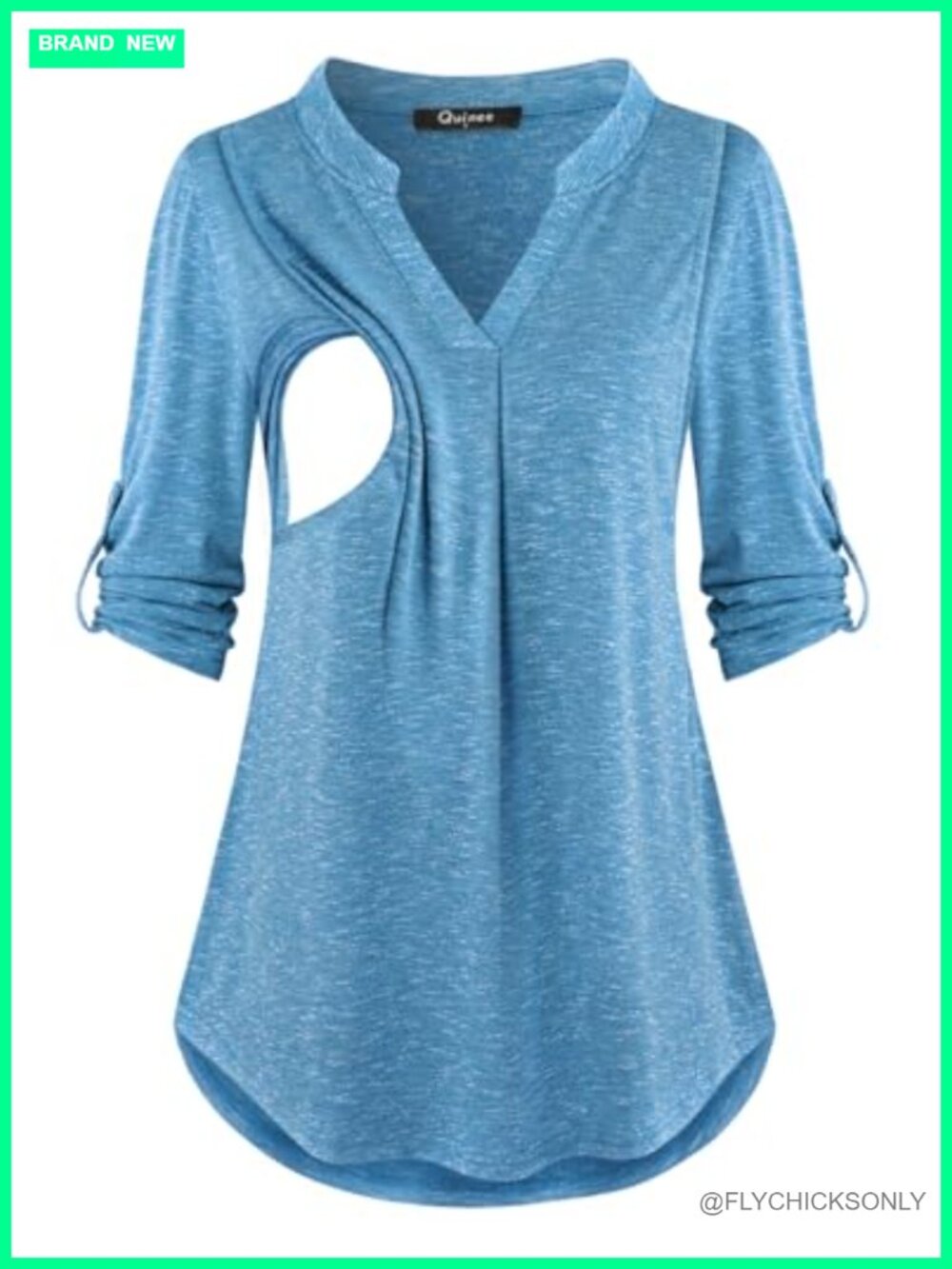 Nursing Tops for Breastfeeding Maternity 3/4 Rolled Sleeve Shirts for Women